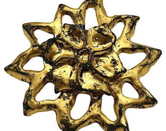 Yves Saint Laurent Rive Gauche Gold Plated Star Brooch/pendant