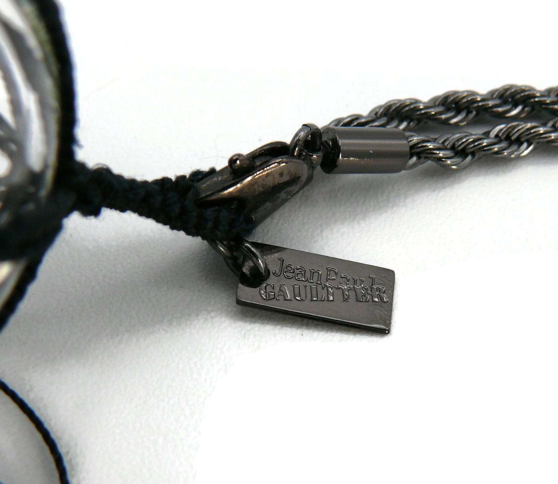 JEAN PAUL GAULTIER * Glass Ball Net Tassel Pendant Necklace
