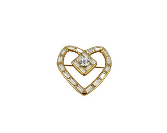 YVES SAINT LAURENT * ヴィンテージ ハート イニシャル ブローチ