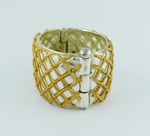 YVES SAINT LAURENT * Vintage Two Tone Grid Design… - image 7