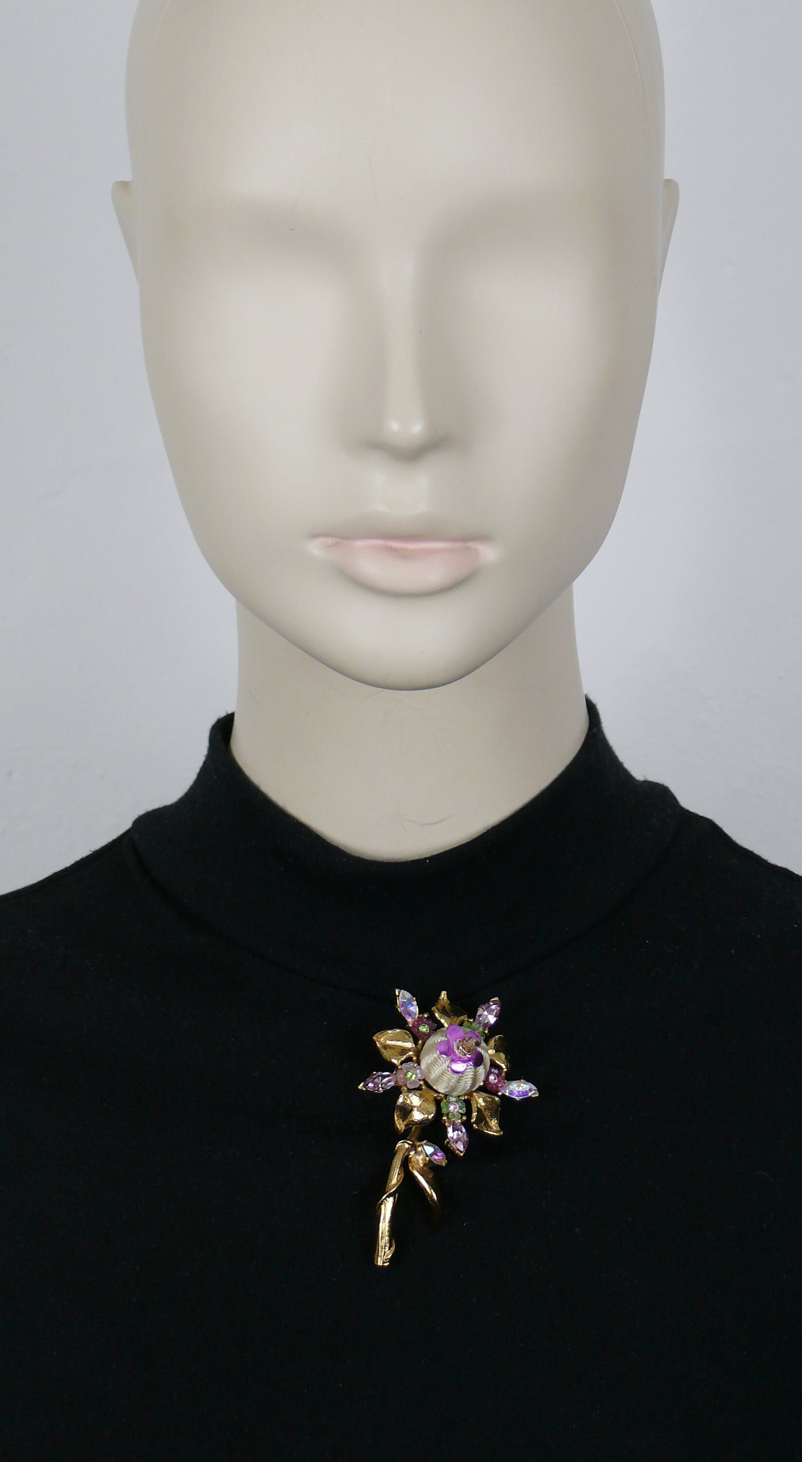 CHRISTIAN LACROIX * Vintage Jewelled Flower Brooch - Etsy