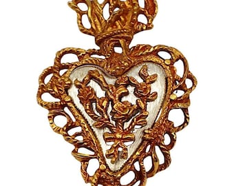 ヴィンテージ クリスチャン・ラクロア ゴールドハートブローチ - Etsy 日本