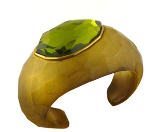 DANIEL SWAROVSKI * Gorgeous and massive vintage lucite and crystal cuff bracelet