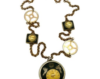 Vintage Steampunk Watch Necklace Jean Paul Gaultier