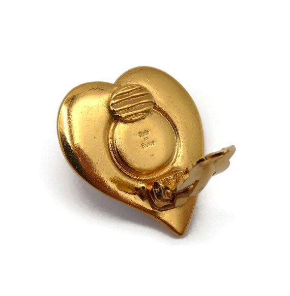 YVES SAINT LAURENT * Vintage Heart Clip-On Earrin… - image 9