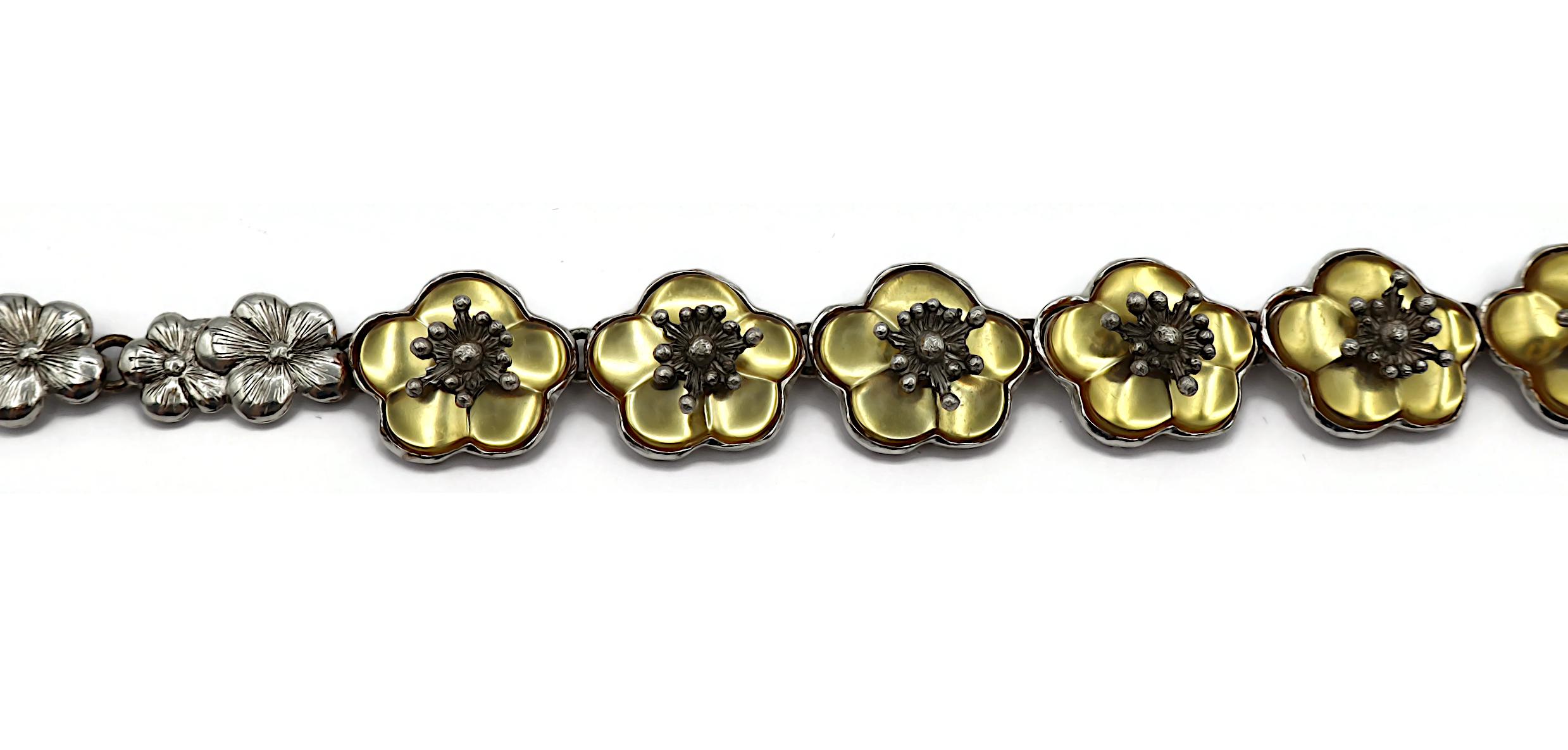 Vintage Silver Tone Resin Flower Necklace Kenzo - Etsy