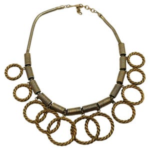 YVES SAINT LAURENT * Vintage Gold Toned Circle Charm Necklace