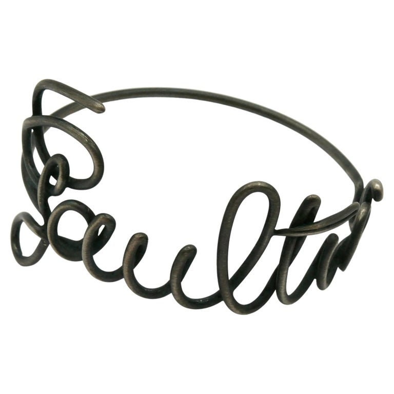JEAN PAUL GAULTIER * Vintage Cursive Bangle Bracelet
