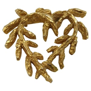 CHRISTIAN LACROIX * Vintage Resin Branches Heart Brooch