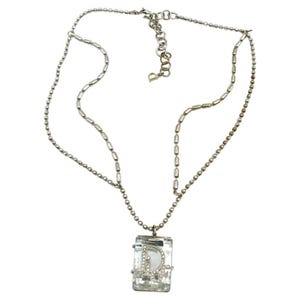 CHRISTIAN DIOR * Crystal Pendant Necklace