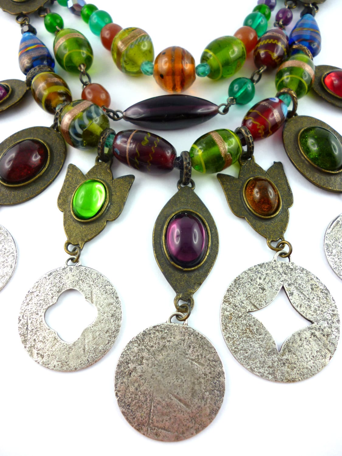 PHILIPPE FERRANDIS * Gorgeous Vintage Glass Bead and Charm