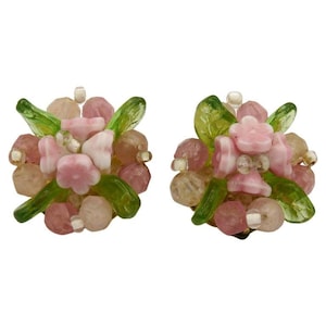 CHRISTIAN DIOR * Vintage Floral Clip-On Earrings