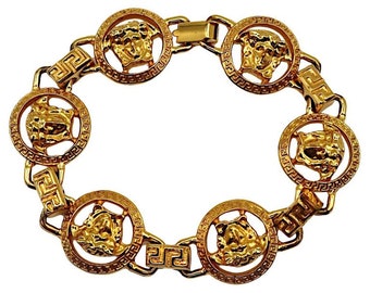 GIANNI VERSACE * Vintage Gold Tone Medusa Bracelet - Etsy