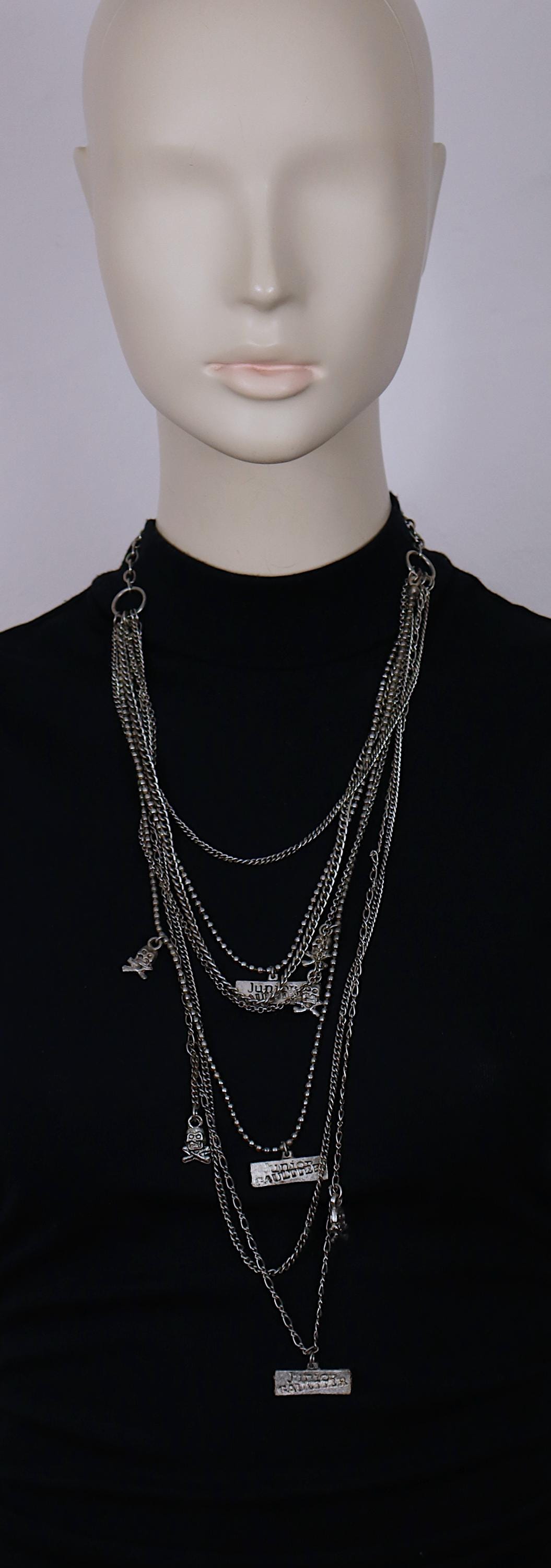 Jean Paul Gaultier 多連ネックレス JEAN PAUL GAULTIER * マルチチェーン チャーム ネックレス シルバー