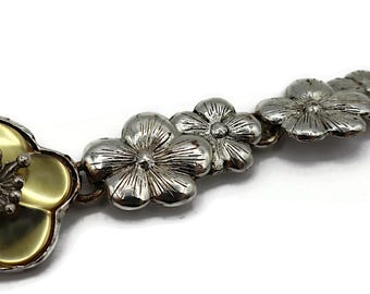 Vintage Silver Tone Resin Flower Necklace Kenzo - Etsy