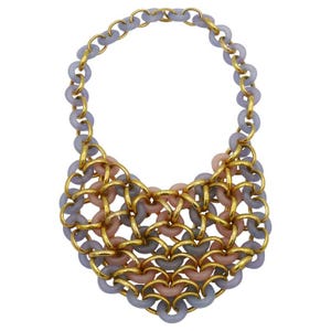 CHRISTIAN DIOR * Vintage Gold Tone and Resin Necklace