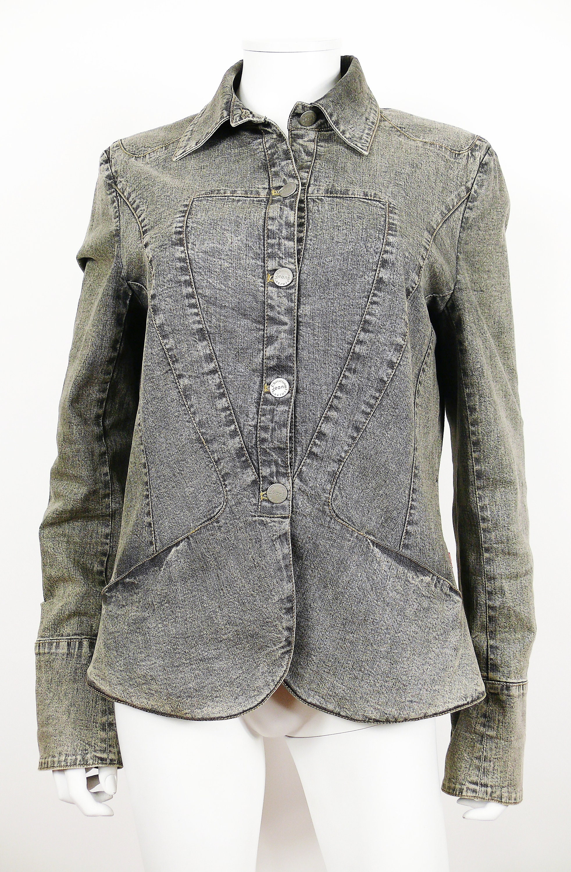 ★Christian Lacroix Jeans★デニムジャケット　36 CHRISTIAN LACROIX * Vintage Embroidered and Jeweled Heart