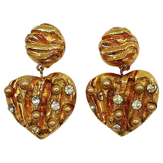 CHRISTIAN LACROIX * ヴィンテージ ハート ドロップ ピアス - Etsy 日本