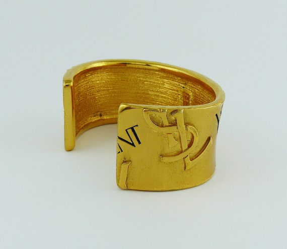 YVES SAINT LAURENT * Vintage Signature Logo Cuff … - image 3