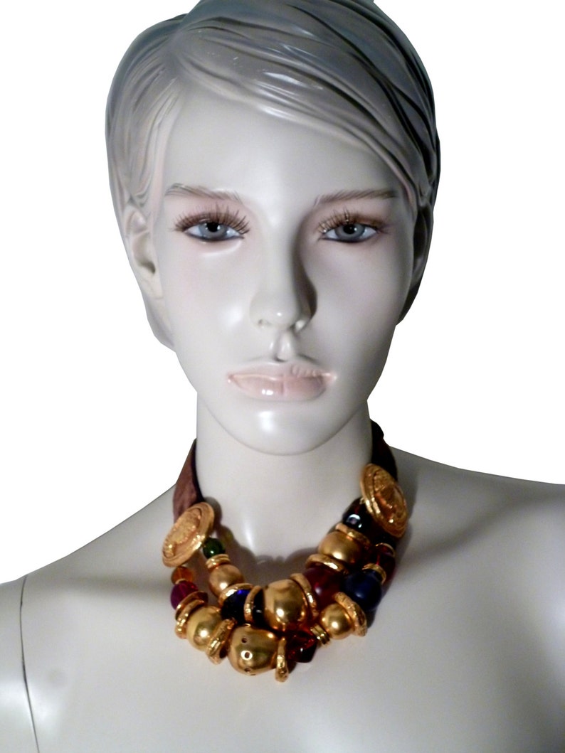 CHRISTIAN LACROIX Massive Rare Vintage Runway Cameo Choker