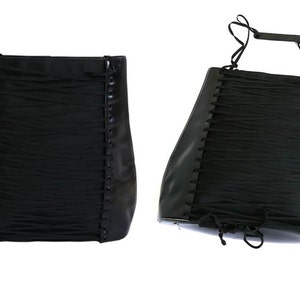 JEAN PAUL GAULTIER * Gorgeous vintage rare iconic corset black patent shoulder bag