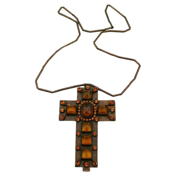 JEAN PAUL GAULTIER Vintage Massive Jewelled Medieval Cross - Etsy