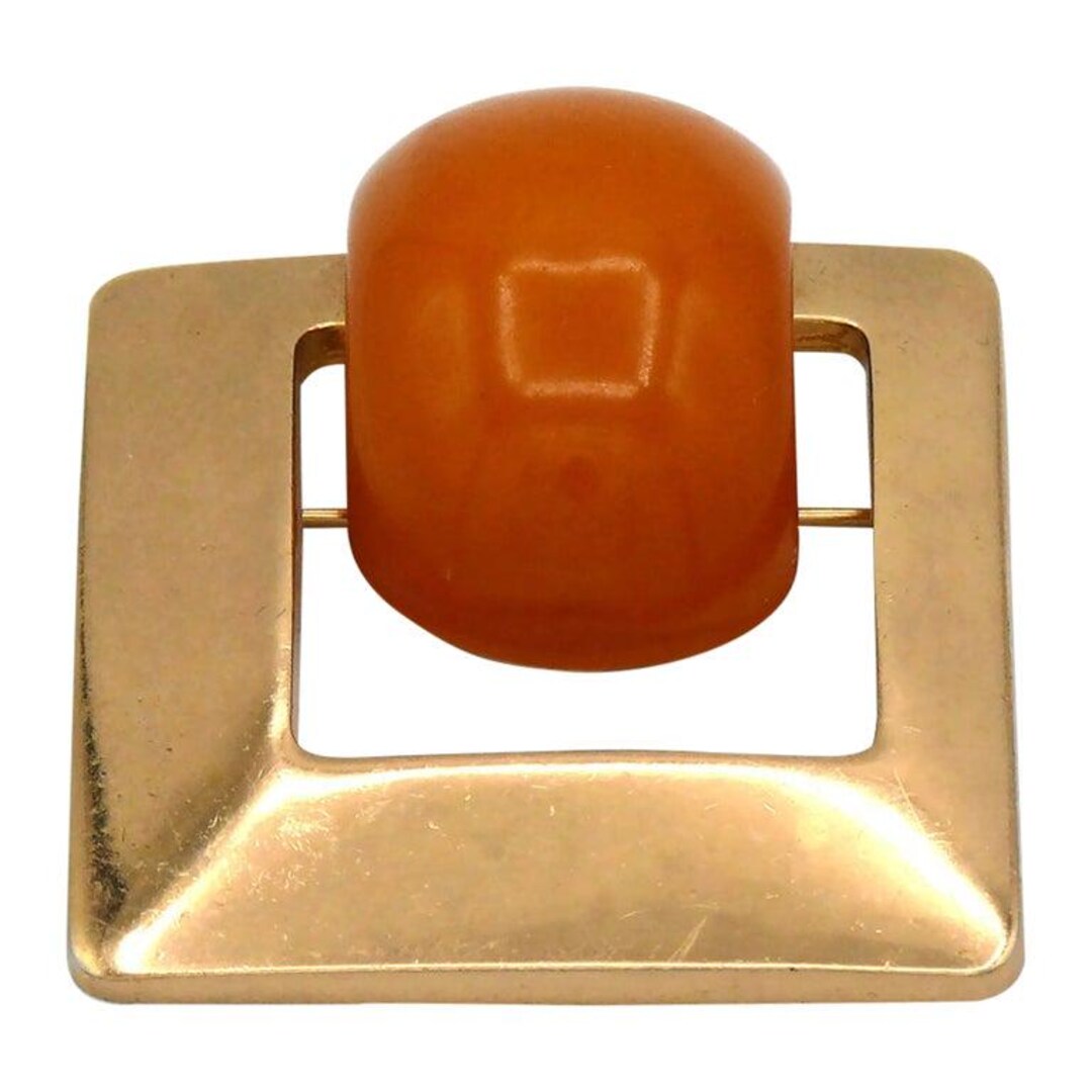 Dior ブローチ CHRISTIAN DIOR * Vintage 1971 Gold Tone and Resin Modernist Brooch