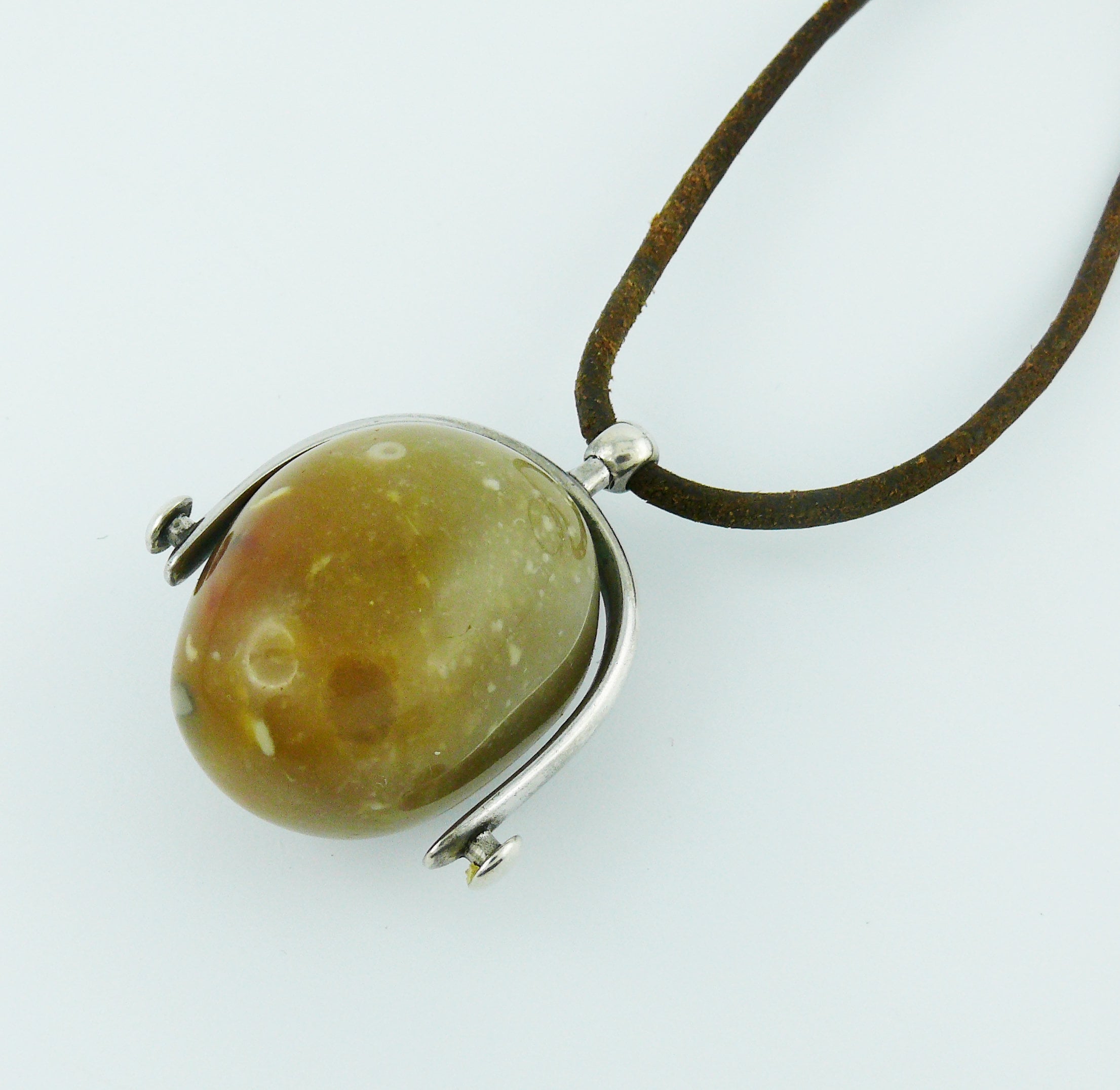 Hermes Vintage Stone Necklace | eBay