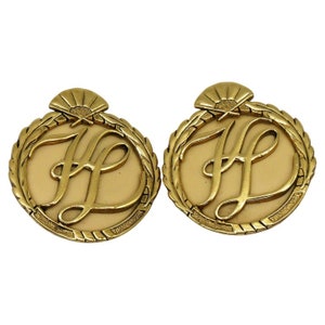KARL LAGEFERLD * Vintage Iconic Logo Clip-On Earrings