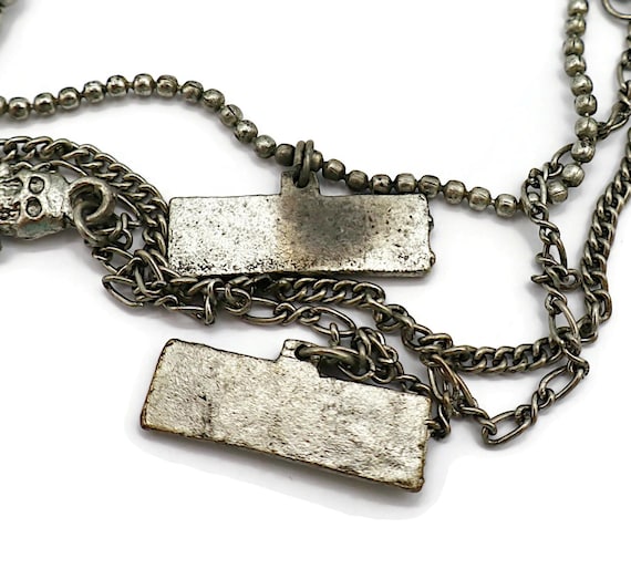 Silver Tone Multi Chain Charm Necklace Jean Paul Gaultier - Etsy