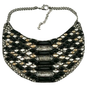 YVES SAINT LAURENT * Jewelled Plastron Necklace