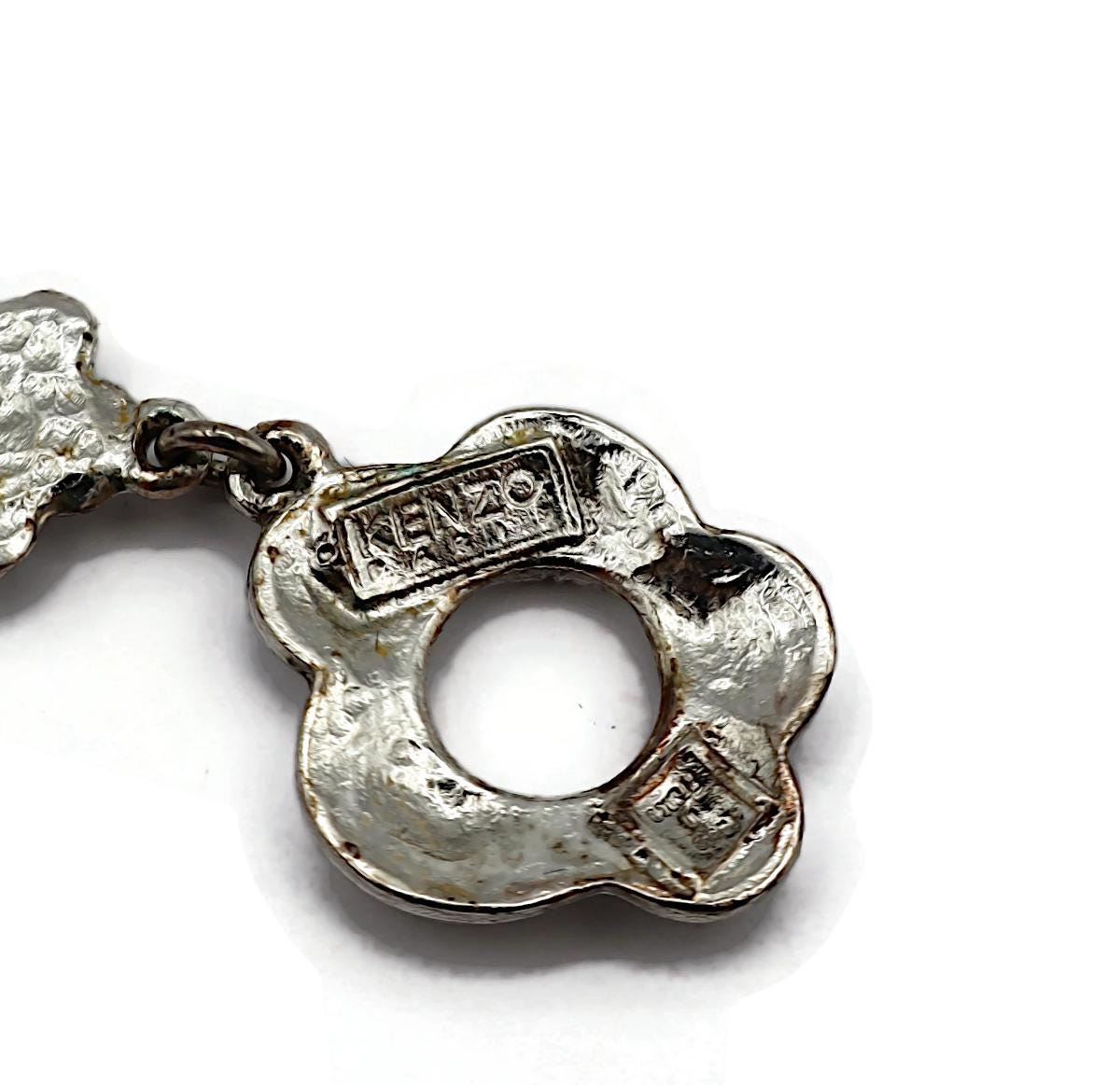 Vintage Silver Tone Resin Flower Necklace Kenzo - Etsy