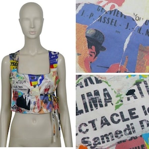 CHRISTIAN LACROIX * Vintage Lacerated Poster Pop Art Vest