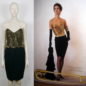 MOSCHINO * Vestido Bustier con imperdible documentado vintage