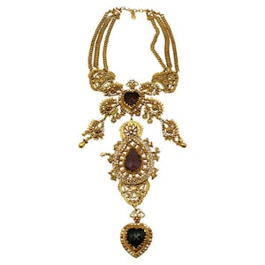 CHRISTIAN LACROIX * Important Collier Plastron Vintage Ex-Voto Cœur Sacré Boteh