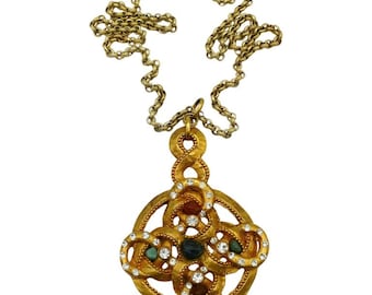 Vintage Massive Jewelled Pendant Necklace Claire Deve