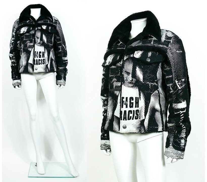 JEAN PAUL GAULTIER * Vintage Fight Racism Newspaper Print Graphic