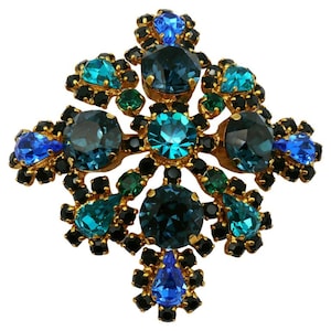 CHRISTIAN DIOR Boutique * Vintage Massive Jewelled Brooch Pendant