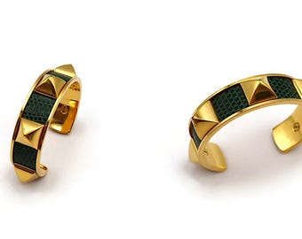 HERMES * Medor Green Leather Bangle Bracelet - Etsy