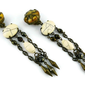 JEAN PAUL GAULTIER * Vintage Shoulder Duster Dangling Earrings