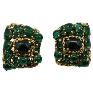 CHRISTIAN DIOR * Vintage Jewelled Clip-On Earrings, 1963