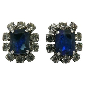 CHRISTIAN DIOR * Vintage Jewelled Clip-On Earrings, 1970