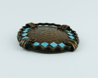 Art-deco Franse vintage broche: maker Jean Augis, Arts and Crafts-sieraden - België