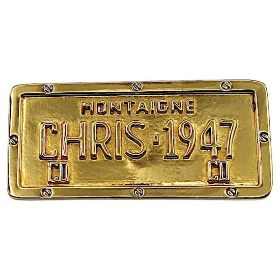 CHRISTIAN DIOR by John Galliano * Gold Tone Cadillac License Plate