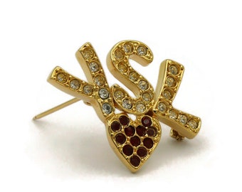 YVES SAINT LAURENT * ヴィンテージ ハート イニシャル ブローチ