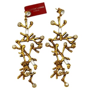 CHRISTIAN LACROIX * Orecchini pendenti in cristallo vintage