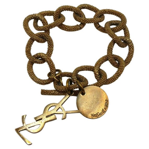 YVES SAINT LAURENT * ゴールド メタル チェーン ブレスレット