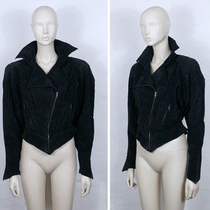 THIERRY MUGLER * Vintage Rare Black Suede Creature Jacket