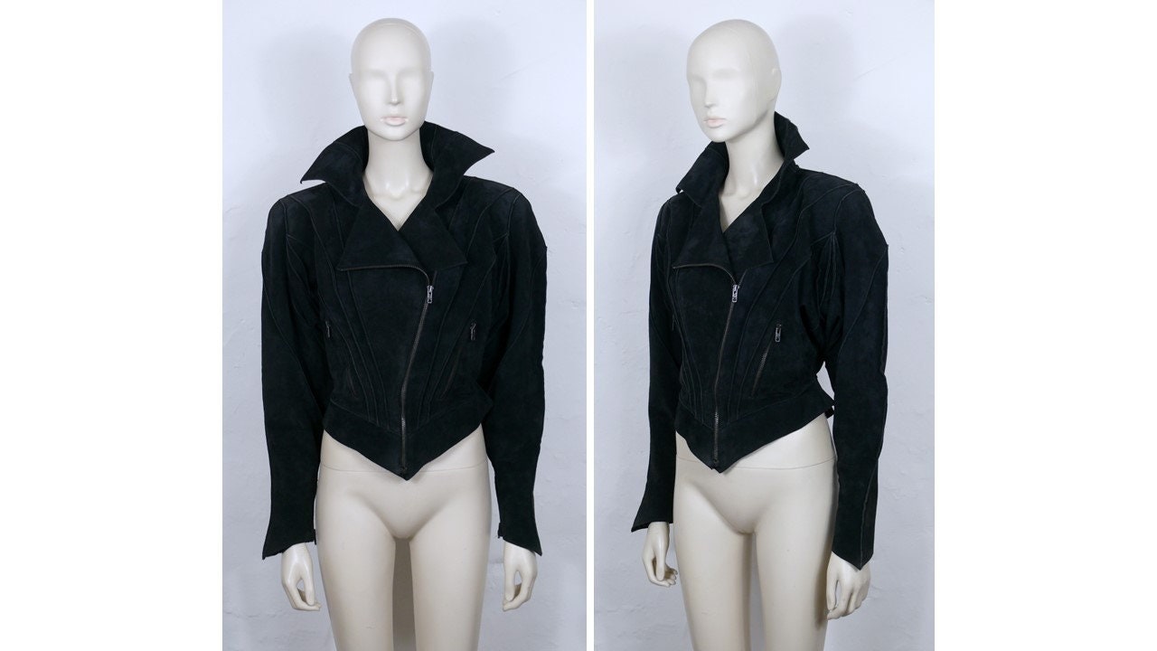 【美品】ヴィンテージ Thierry Mugler アシンメトリージャケット Rare Thierry Mugler Vintage 90s Black Jacket Blazer Faux Fur