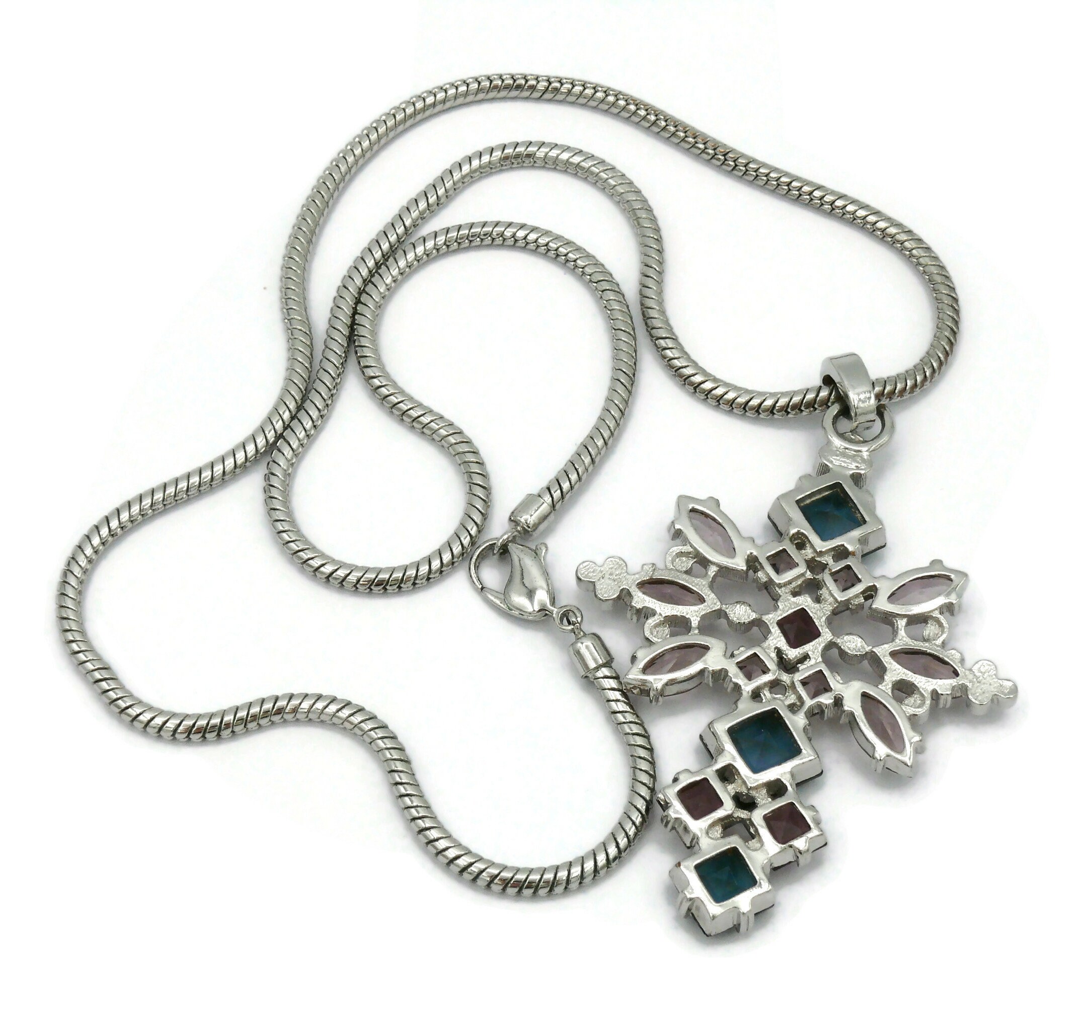 アクセサリー Christian Dior Cross Necklace Vintage CD Christian Dior Necklace cross vintage Metallic Used From